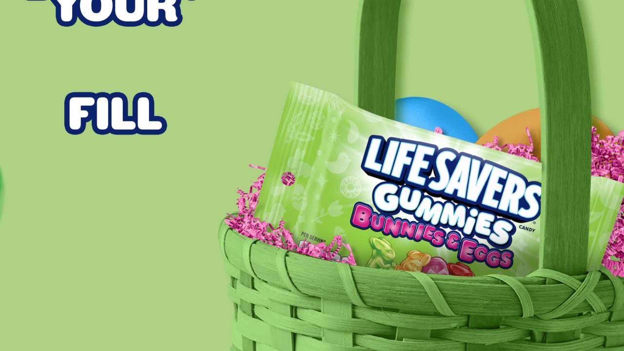 thumbnail video image 2 of Life Savers Gummies Bunnies & Eggs Easter Candy Assortment - 9 oz Bag, 2 of 13