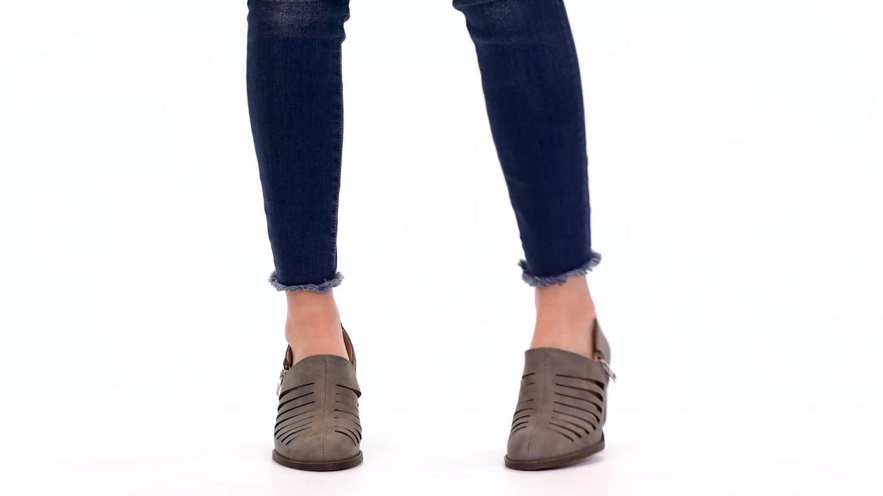 thumbnail video image 2 of Comfort by Brinley Co. Womens Memory Foam Caged Ankle Bootie, 2 of 8