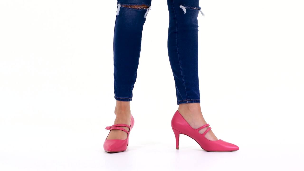 thumbnail video image 2 of Journee Womens Sidney Narrow Width Pointed Toe Mid Heel Pumps, 2 of 10