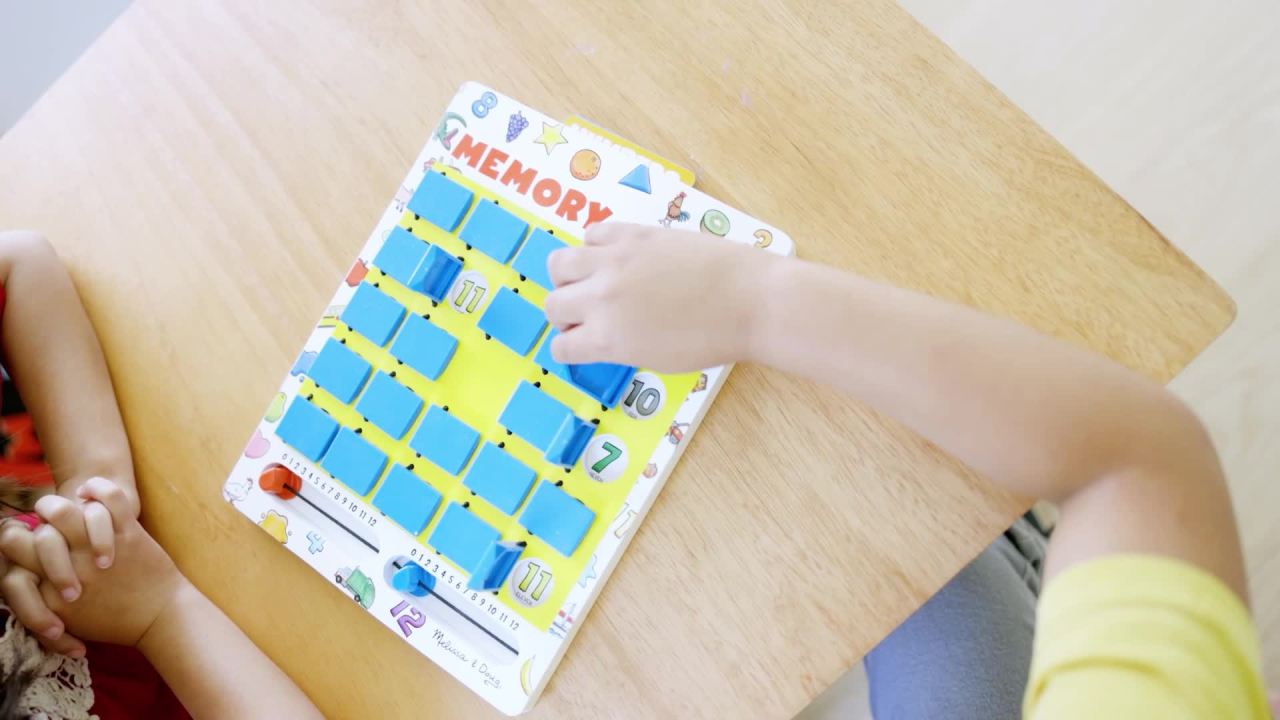 thumbnail video image 2 of Melissa & Doug Flip to Win Travel Memory Game - Wooden Game Board, 7 Double-Sided Cards, 2 of 10
