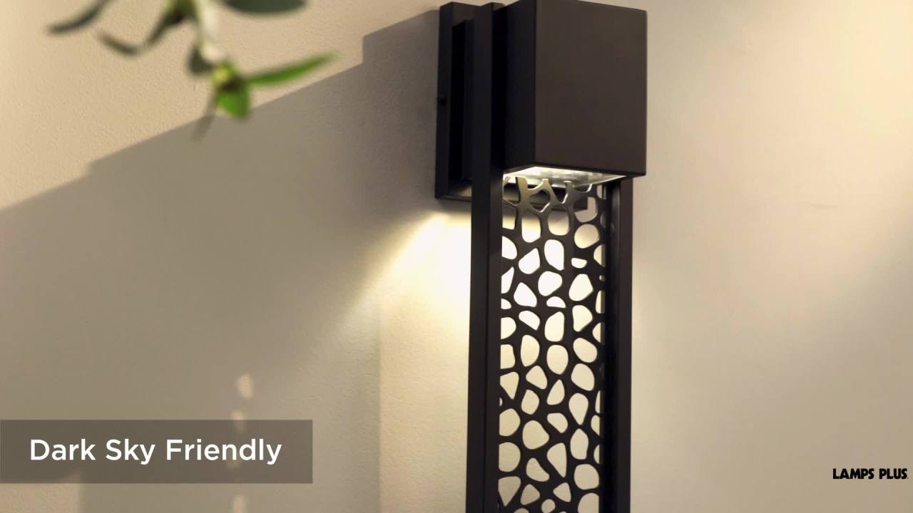 thumbnail video image 2 of Possini Euro Design Miele 16" High Modern Outdoor Wall Light Fixture Mount Porch House LED Bulb Dark Sky Matte Black Metal, 2 of 10