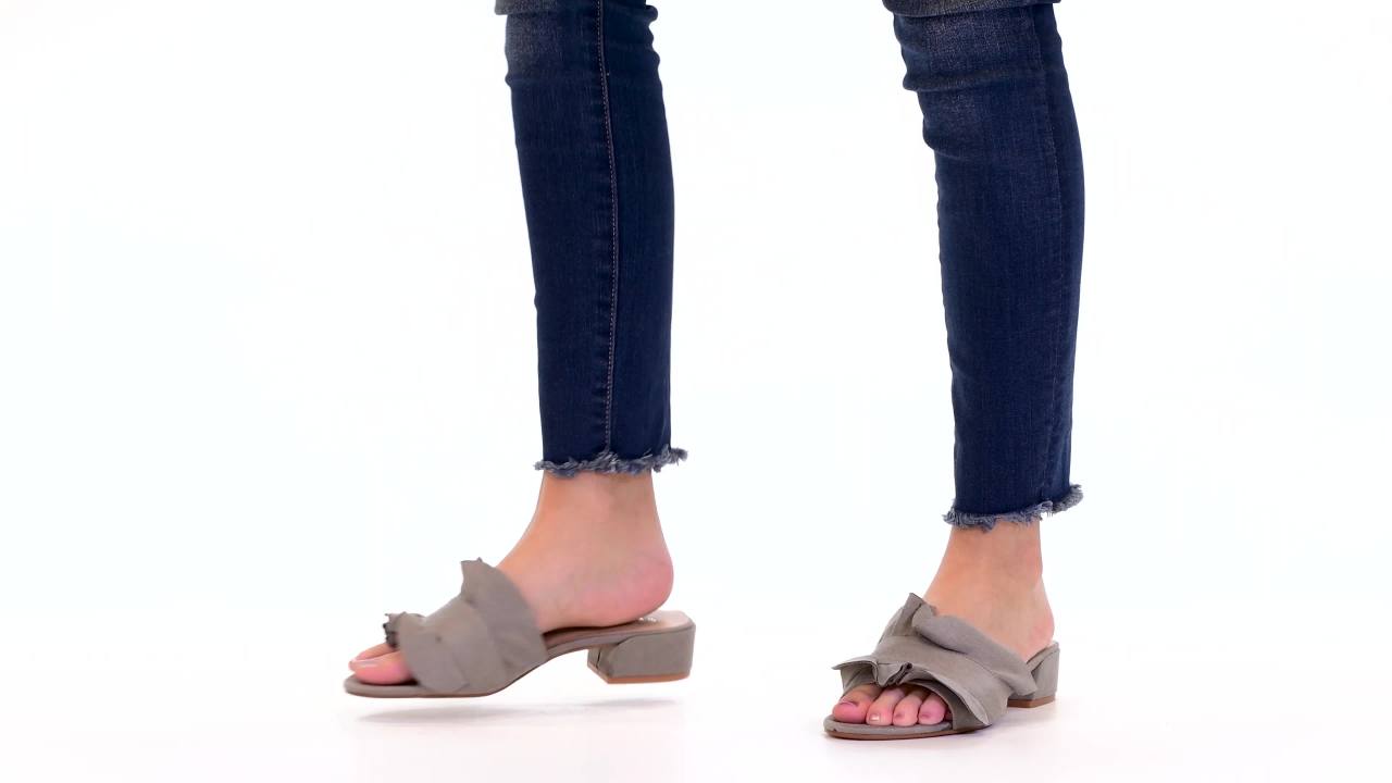 thumbnail video image 2 of Journee Womens Sabica Slip On Open Toe Slip On Flat Sandals, 2 of 10