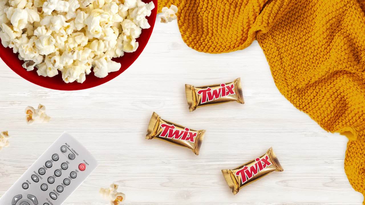 thumbnail video image 2 of Twix Caramel Chocolate Cookie Candy Bar, Sharing Size - 9.7 oz Bag, 2 of 11