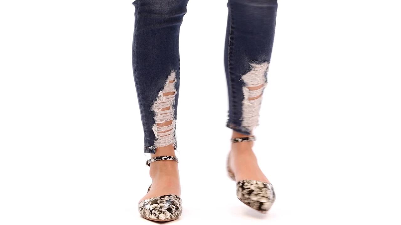 thumbnail video image 2 of Journee Womens Reba Buckle Pointed Toe Ballet Flats, Widths Available, 2 of 10