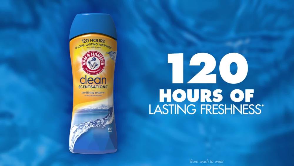 thumbnail video image 2 of ARM & HAMMER Clean Scentsations In-Wash Scent Booster, Laundry Scent Booster Purifying Waters scent, 24 Oz, 2 of 15