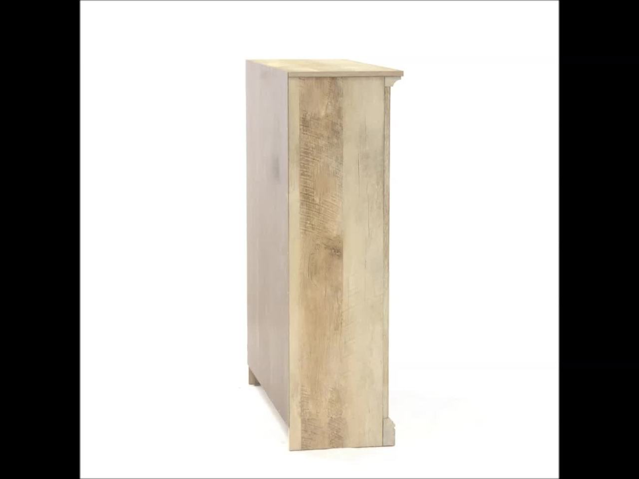 thumbnail video image 2 of Sauder Select 3-Shelf Bookcase, Lintel Oak Finish, 2 of 10