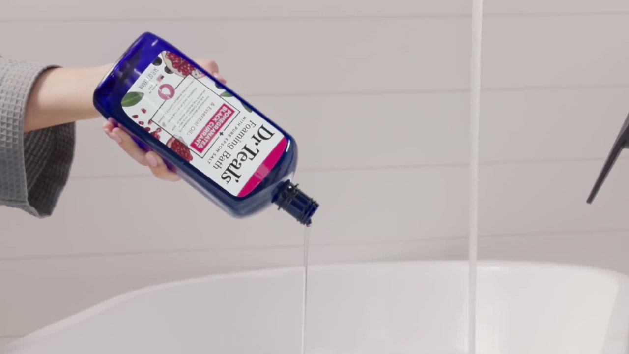 thumbnail video image 2 of Dr Teal's Epsom Salt Magnesium Soak, Pomegranate Oil & Black Currant, 3 lbs, 2 of 10