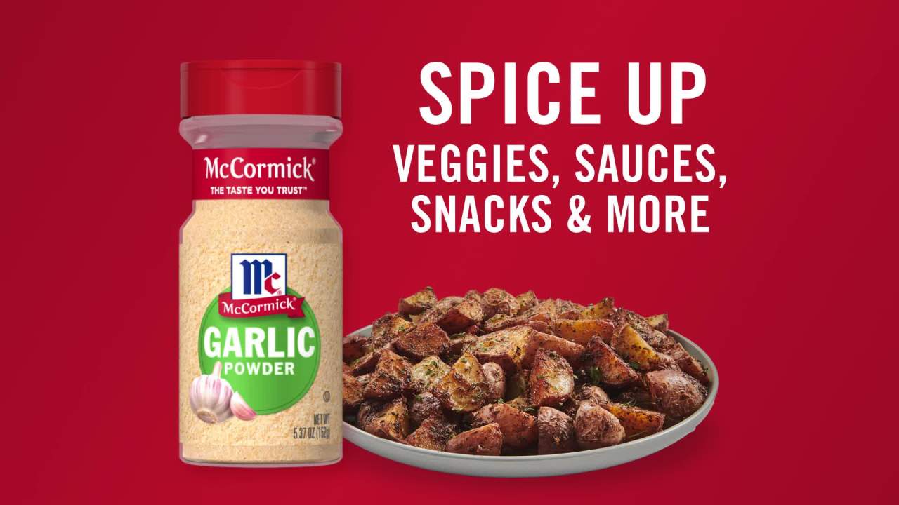 thumbnail video image 2 of McCormick Kosher Garlic Powder, 5.37 oz Bottle, 2 of 27