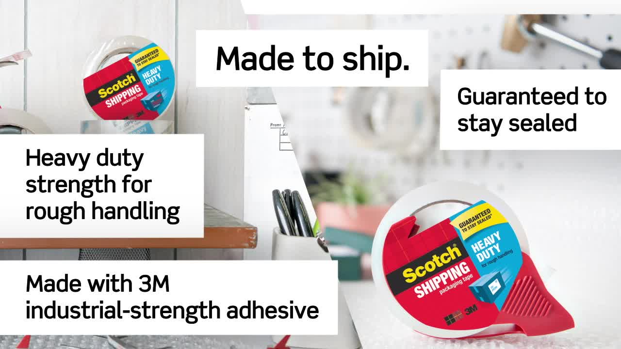 thumbnail video image 2 of Scotch Sure Start Shipping Tape Dispenser, Clear 1.88 in x 22.2 yds, 6 Pack, 2 of 15