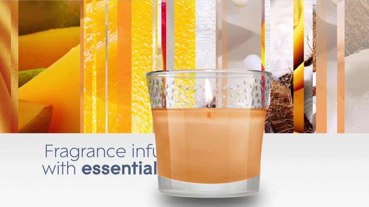 thumbnail video image 2 of Glade Candle Infused with Essential Oils, Mighty Mango Scent, 2 Count, 2 of 12