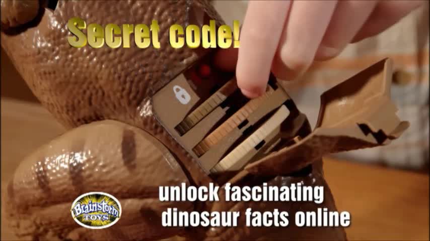 thumbnail video image 2 of Brainstorm Toy T Rex Projector and Room Guard - 24 Images - Guards Your Room with a Mighty Roar, 2 of 12
