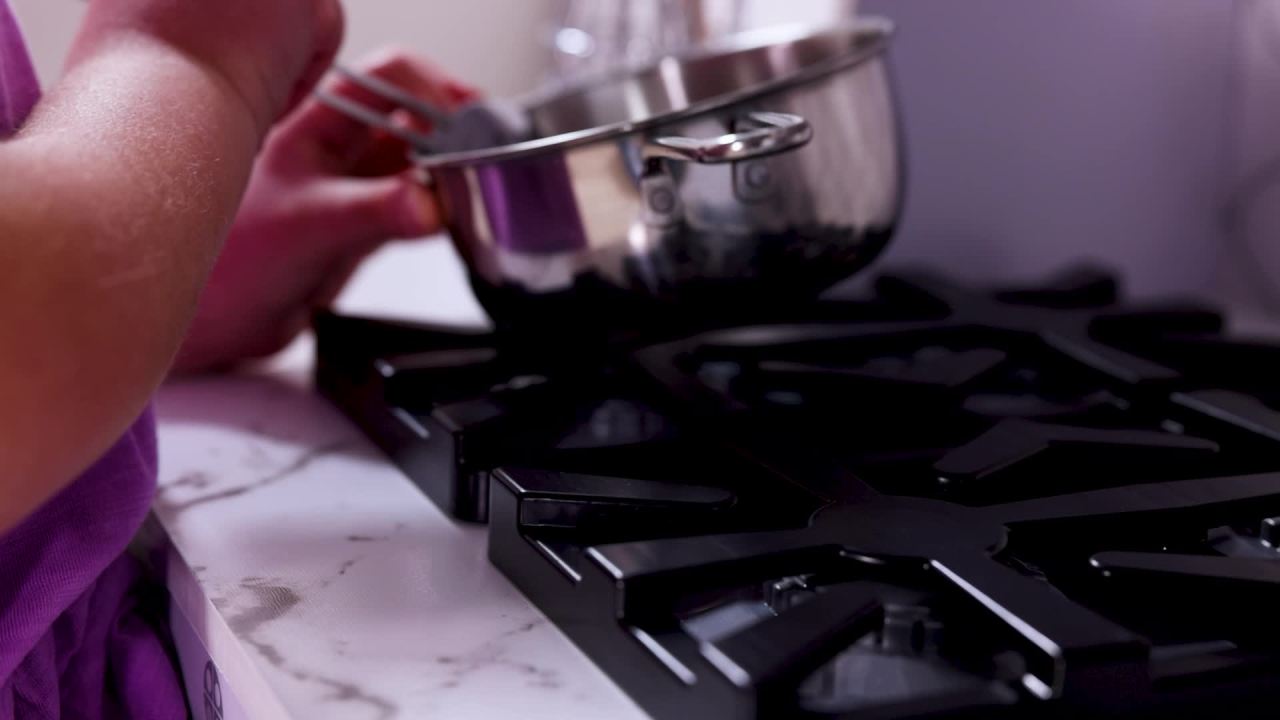 thumbnail video image 2 of Melissa & Doug Stir and Serve Cooking Utensils (7 pcs) - Stainless Steel and Wood, 2 of 10