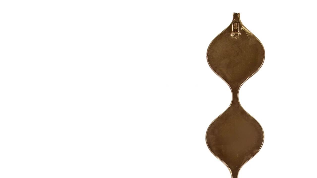 thumbnail video image 2 of Kate and Laurel Loxi Slim Teardrop Panel Wall Mirror, 7 x 42, Gold, Glam Tall Teardrop Mirror Wall Decor for Use as Skinny Entryway Mirror or Decorative Bedroom Mirror, 2 of 9