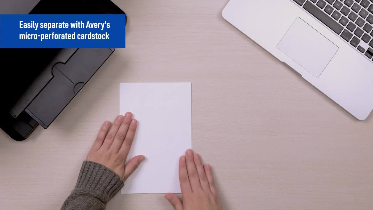 thumbnail video image 2 of Avery 1-3/4" x 5-1/2" Rectangle Tickets, Glossy White, 500ct, 2 of 11