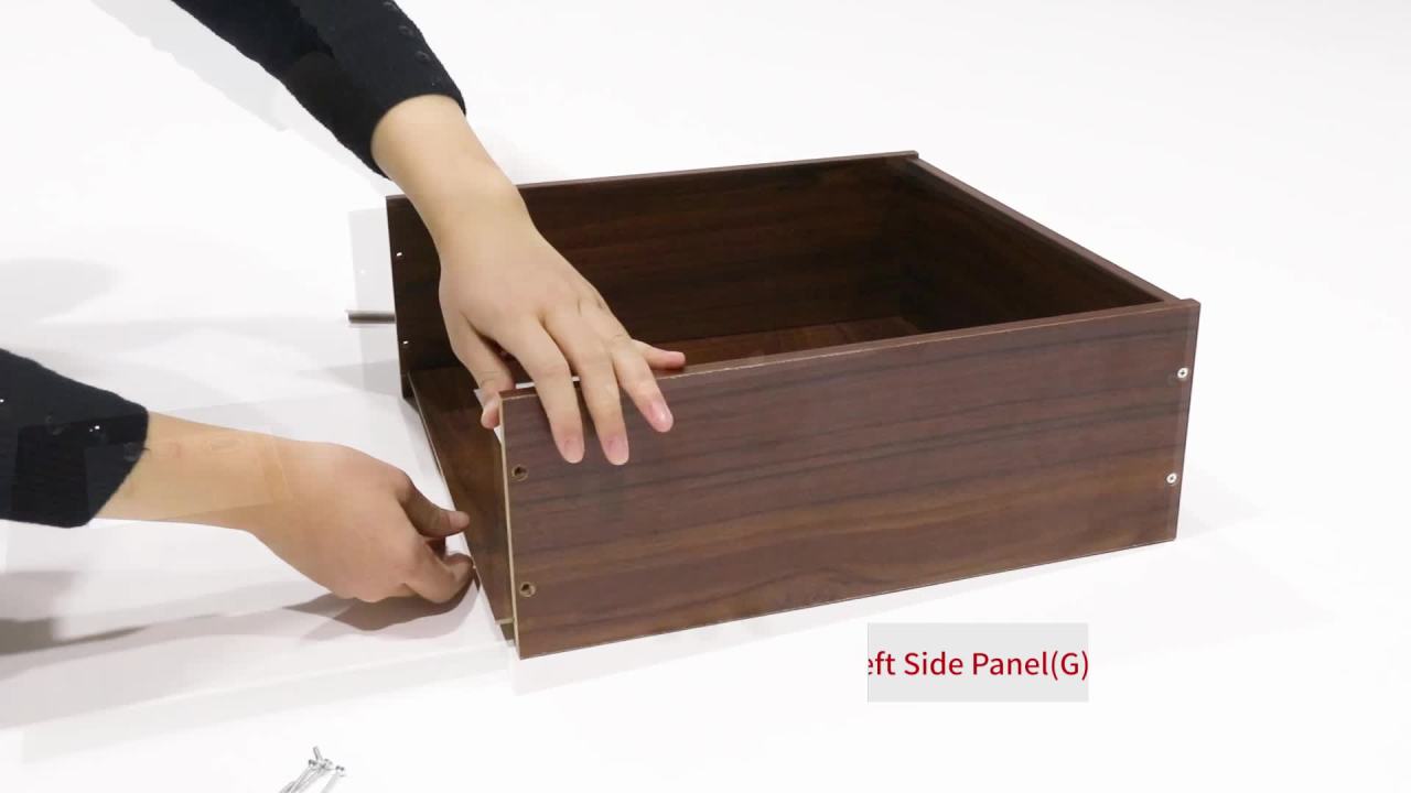 thumbnail video image 2 of Noble House Sanayah Faux Wood End Table, Walnut/White, 2 of 10