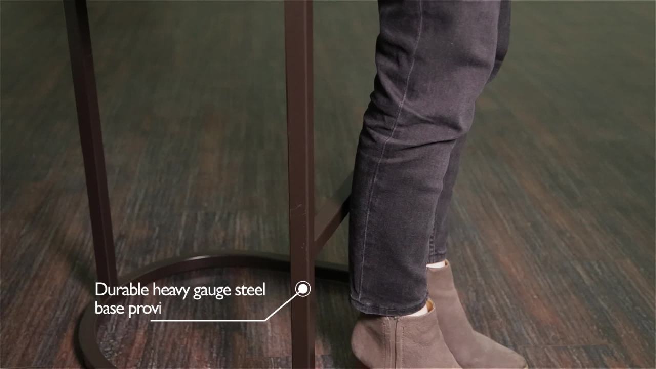 thumbnail video image 2 of Leick Home Set of 2 Barrel Back Counter Stools with High Density Foam, Gray/Espresso, 2 of 17