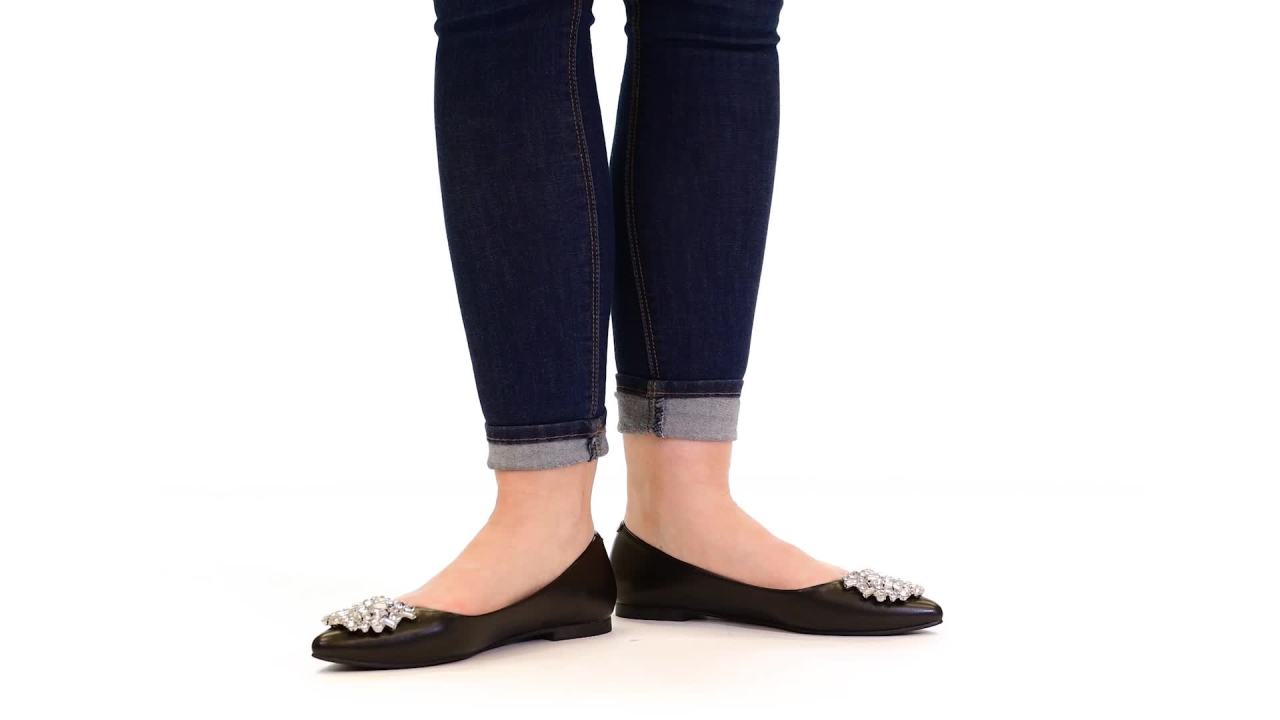 thumbnail video image 2 of Journee Womens Renzo Slip On Pointed Toe Ballet Dress Flats, Widths Available, 2 of 10