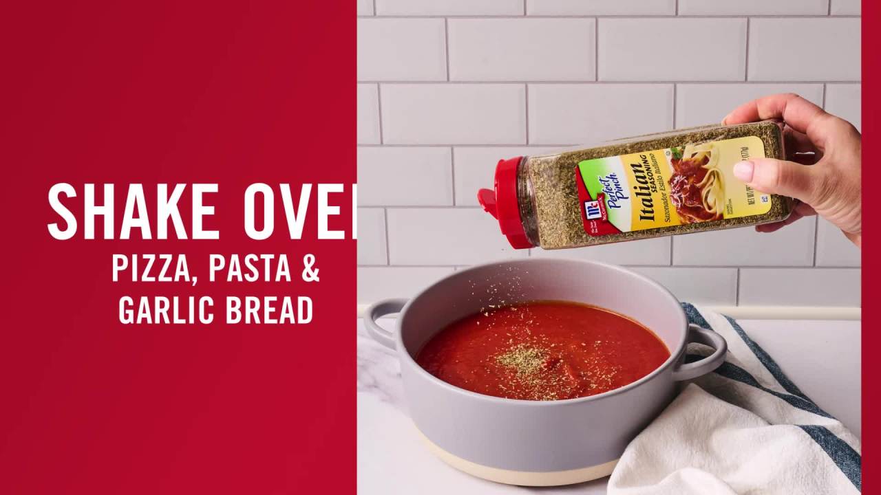 thumbnail video image 2 of McCormick Kosher Italian Seasoning, 6.25 oz Bottle, 2 of 23