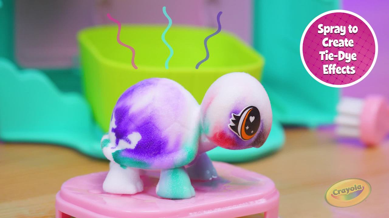 thumbnail video image 2 of Crayola Scribble Scrubbie Pets Scented Spa Playset, Gift for Kids, Art Kit, Beginner Unisex Child, 2 of 14