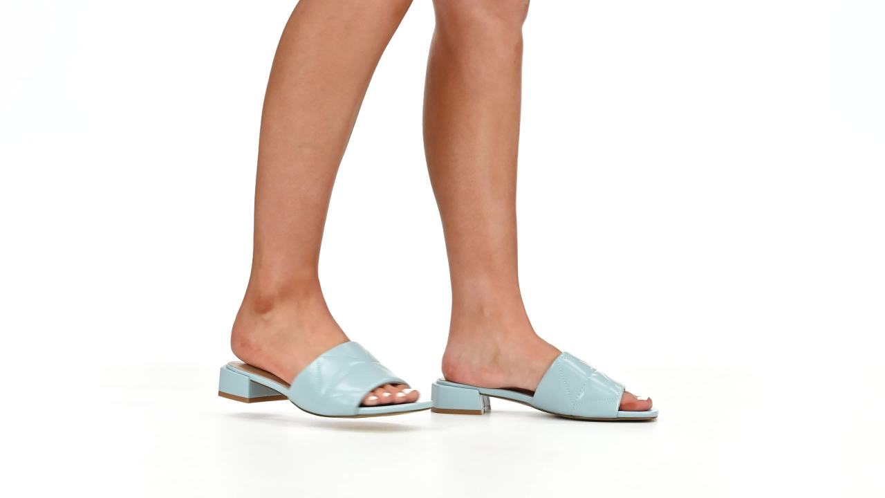 thumbnail video image 2 of Journee Womens Elidia Slip On Block Flat Sandals, 2 of 10