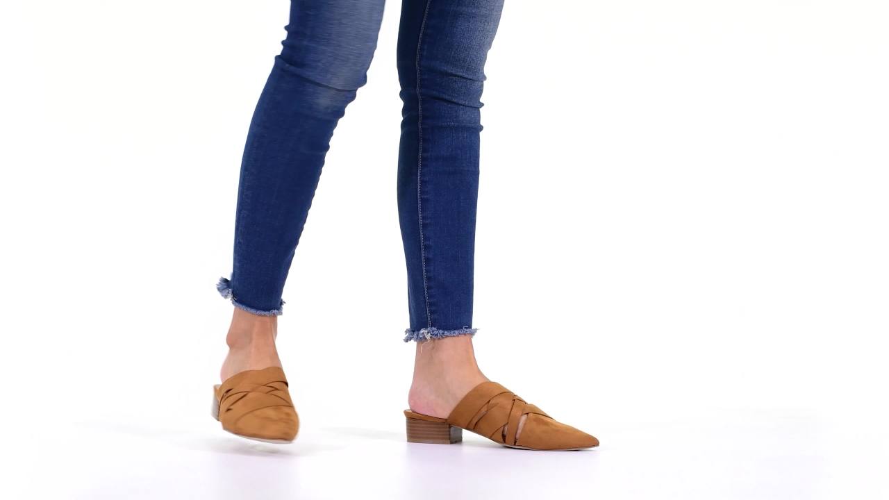 thumbnail video image 2 of Journee Womens Kalida Slip On Pointed Toe Mules Flats, 2 of 10