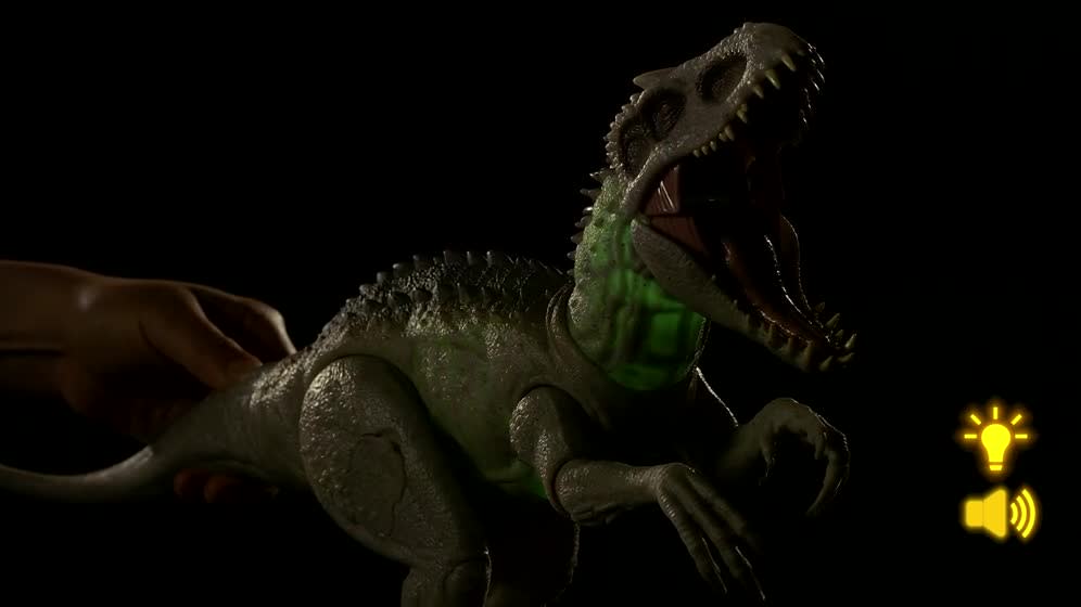 Jurassic World Camouflage 'N Battle Indominus Rex Action Figure Toy with Lights, Sound & Motion