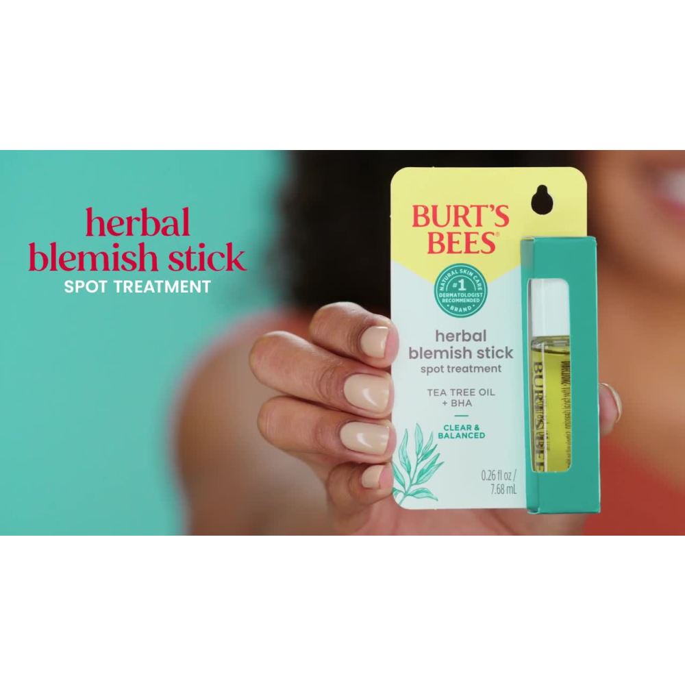 thumbnail video image 2 of Burt's Bees Herbal Blemish Stick Acne Treatment, 0.26 Fl Oz, 2 of 14
