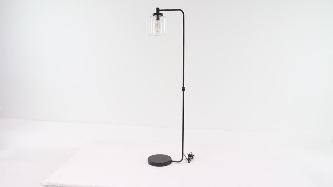 thumbnail video image 2 of DecMode Black Metal Traditional Floor Lamp 61", 2 of 8