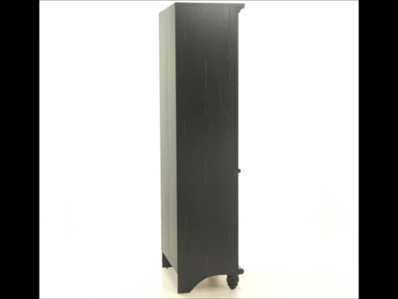 thumbnail video image 2 of Sauder Harbor View 72" Library Bookcase, Antiqued Paint Finish, 2 of 5