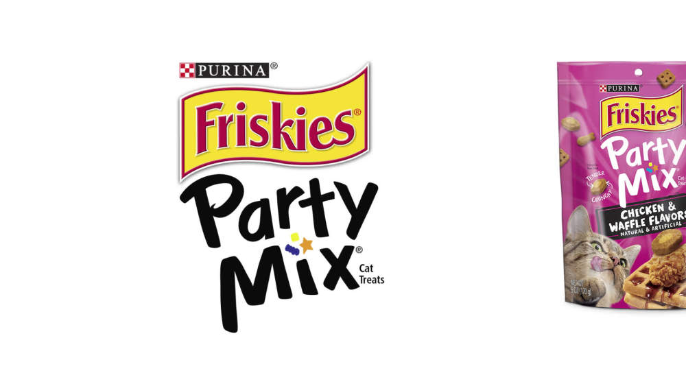 Friskies Cat Treats, Party Mix Chicken & Waffle Flavors, 6 oz. Pouch