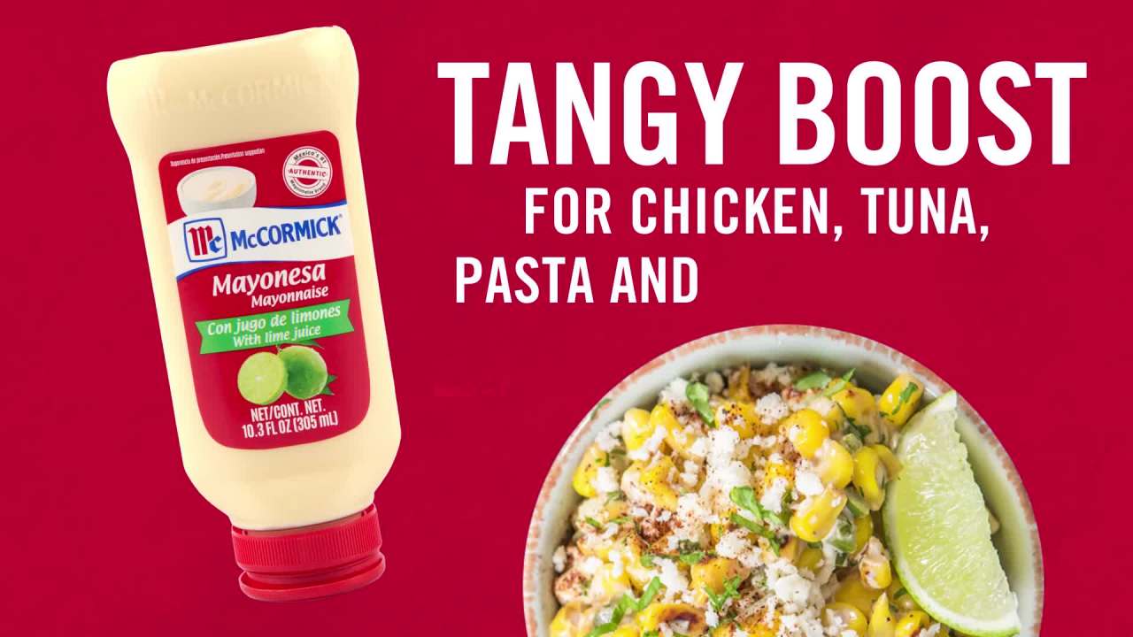 thumbnail video image 2 of McCormick Mayonesa (Mayonnaise) with Lime Juice, 10.3 fl oz Bottle, 2 of 26