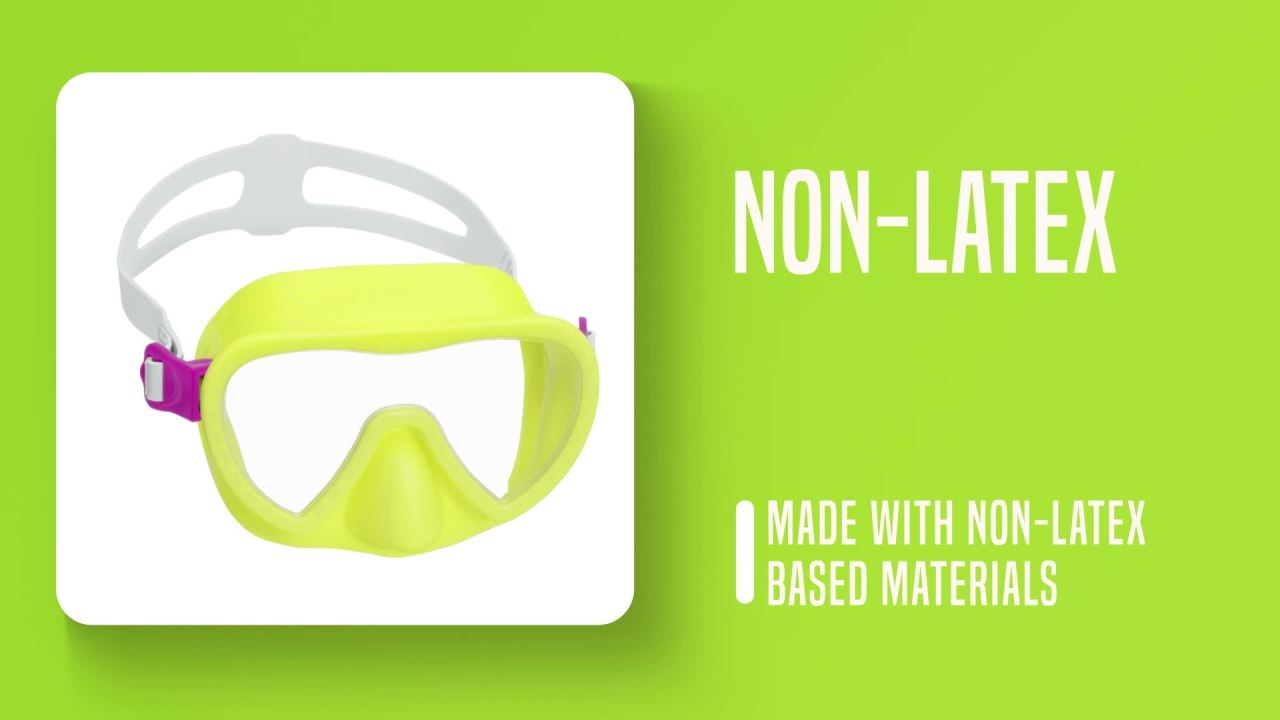 thumbnail video image 2 of Bestway Crusader Essential™ Yellow Unisex Child Snorkel Set with Fins, Ages 3+, 2 of 9