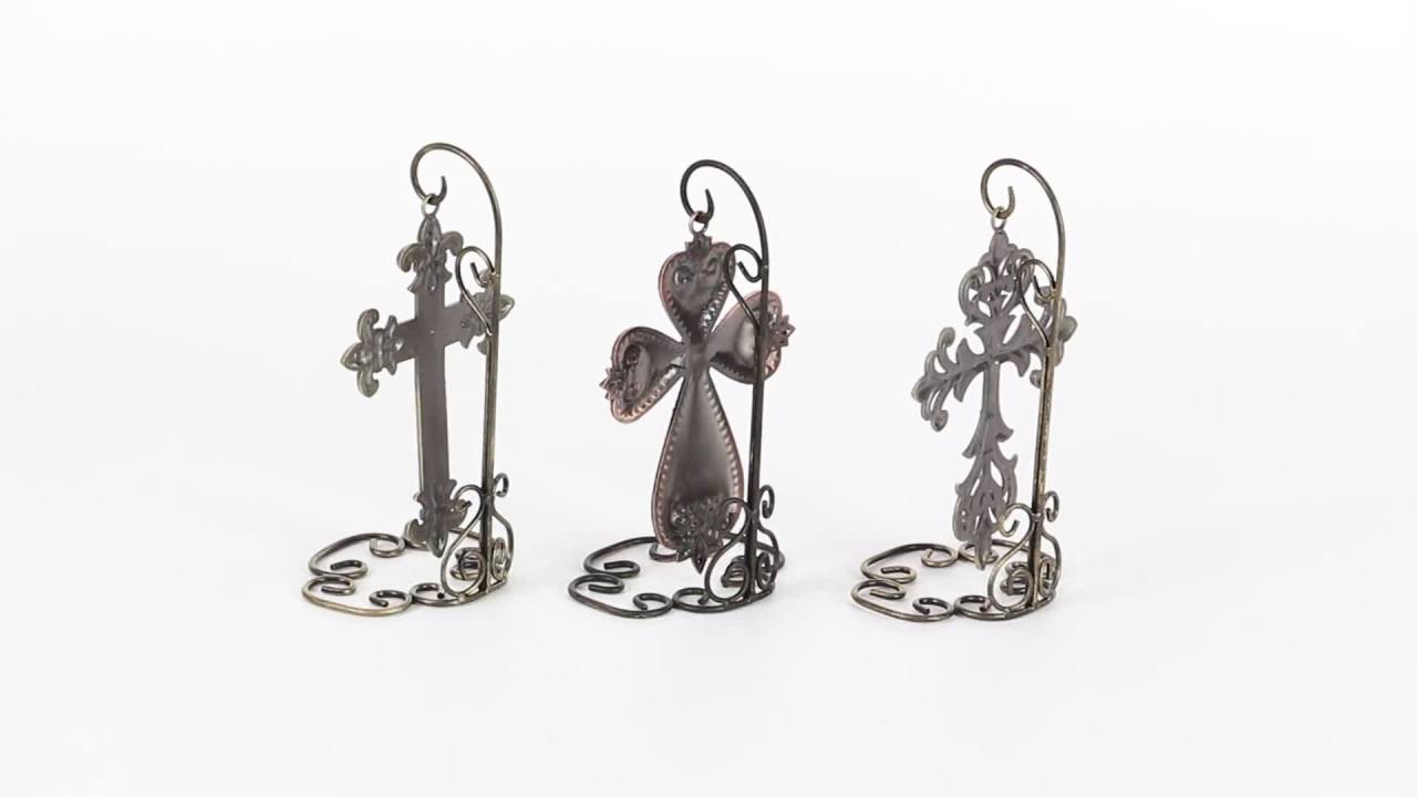 thumbnail video image 2 of Metal Cross 3 assorted A Set Of Three, 2 of 14