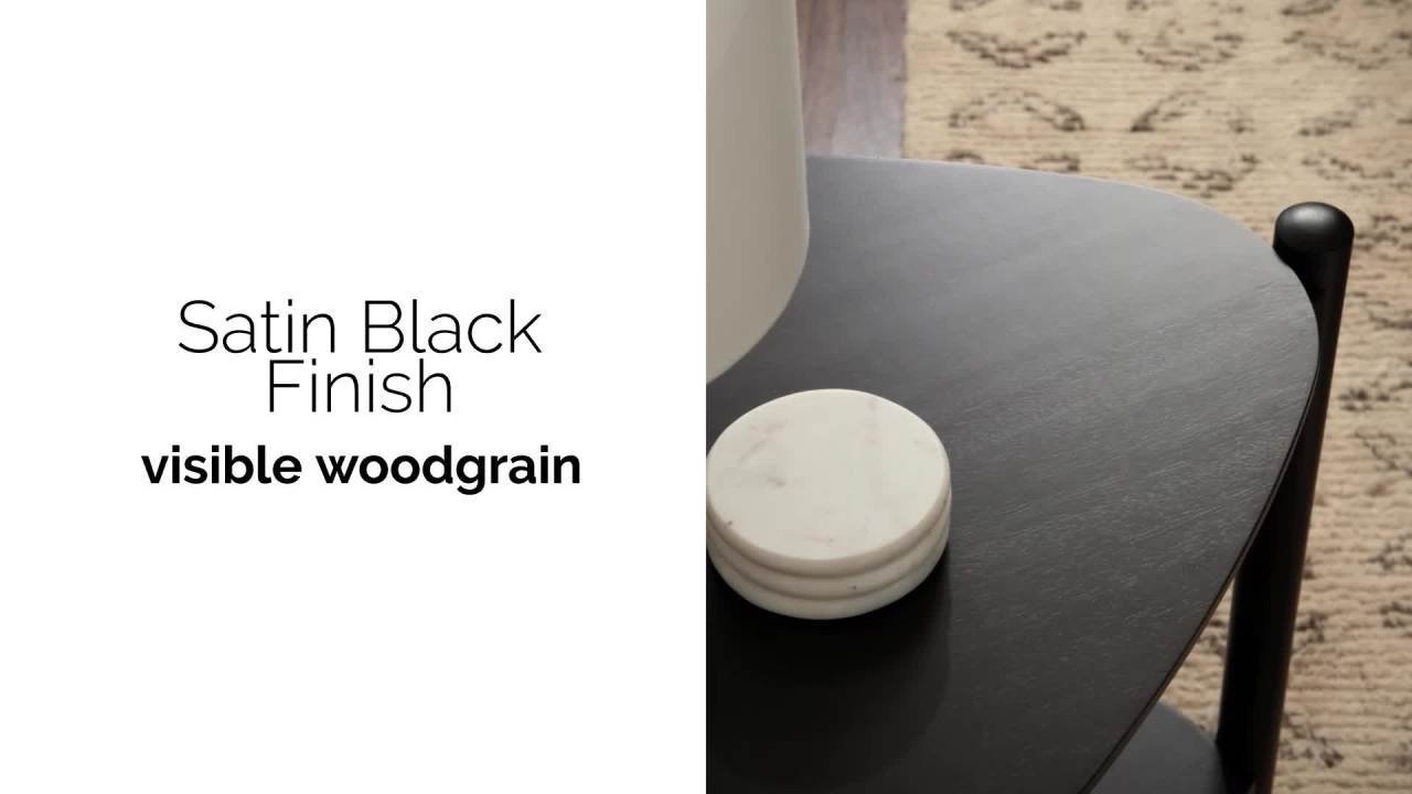 thumbnail video image 2 of Kate and Laurel Knowlton Modern Tiered Triangle Side Table, 24 x 24 x 24, Black, Transitional Two-Tier Triangular Living Room End Table with Storage for Use as Indoor Plant Stand, 2 of 9
