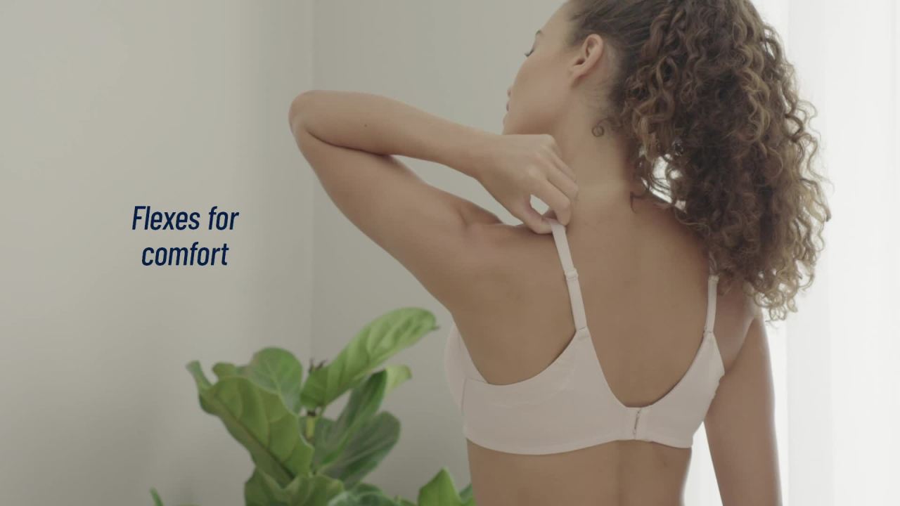 thumbnail video image 2 of Vanity Fair Womens Beauty Back Wire-Free Side & Back Soother T-Shirt Bra Style-72267, 2 of 3