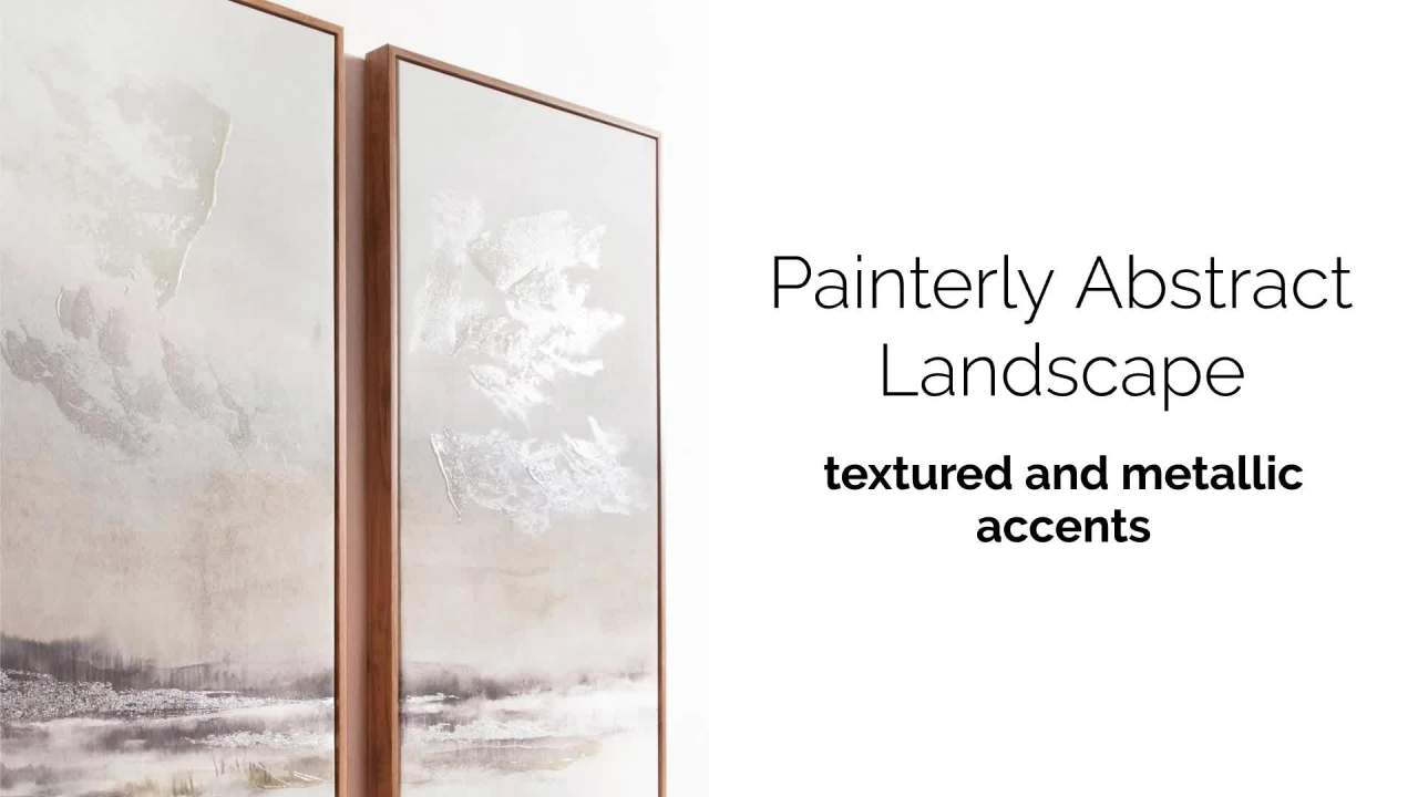 thumbnail video image 2 of Kate and Laurel Mystic Two-Piece Framed Canvas Abstract Landscape Wall Art, 16 x 32, Brown, Soft Watercolor Art Set for Wall in Bedroom, Entryway, or Living Room Decor, 2 of 10