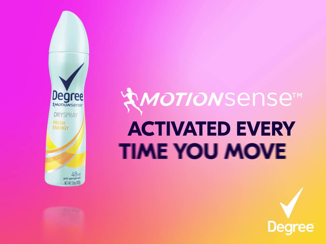 thumbnail video image 2 of Degree Antiperspirant Deodorant Dry Spray Fresh Energy Deodorant for Women 3.8 oz, 2 of 10