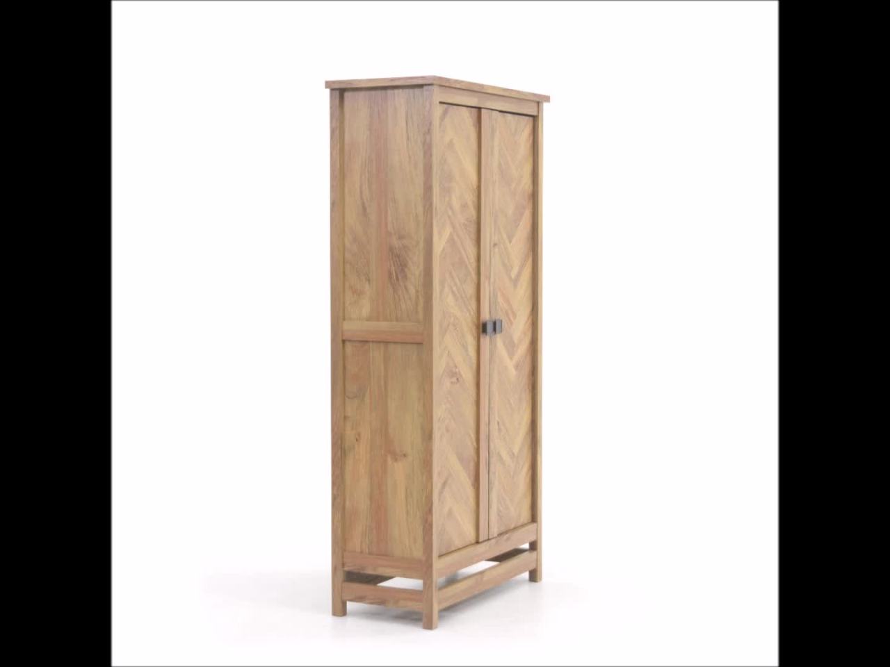 thumbnail video image 2 of Sauder Cannery Bridge 2 Door Storage Cabinet, Sindoori Mango Finish, 2 of 14