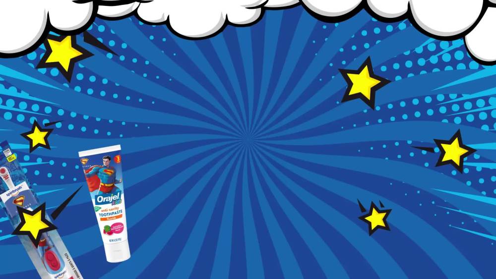 thumbnail video image 3 of Spinbrush Superman Battery Powered Electric Toothbrush for Children Ages 3+ with AA Battery, Soft Head Bristles, 3 of 12