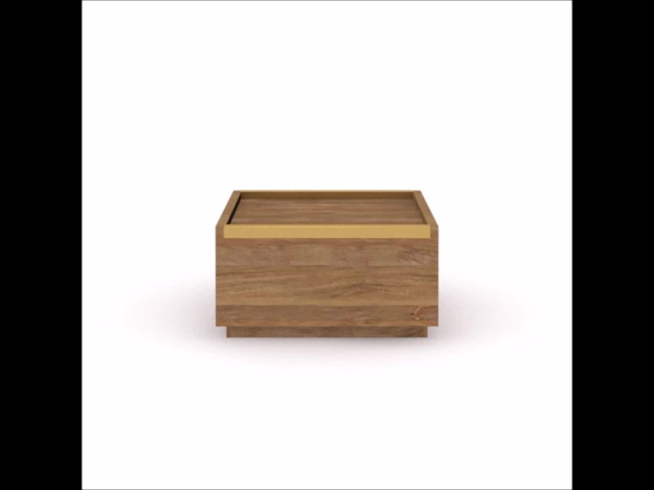 thumbnail video image 2 of Sauder Manhattan Gate Modern Square Coffee Table, Sindoori Mango Finish, 2 of 13