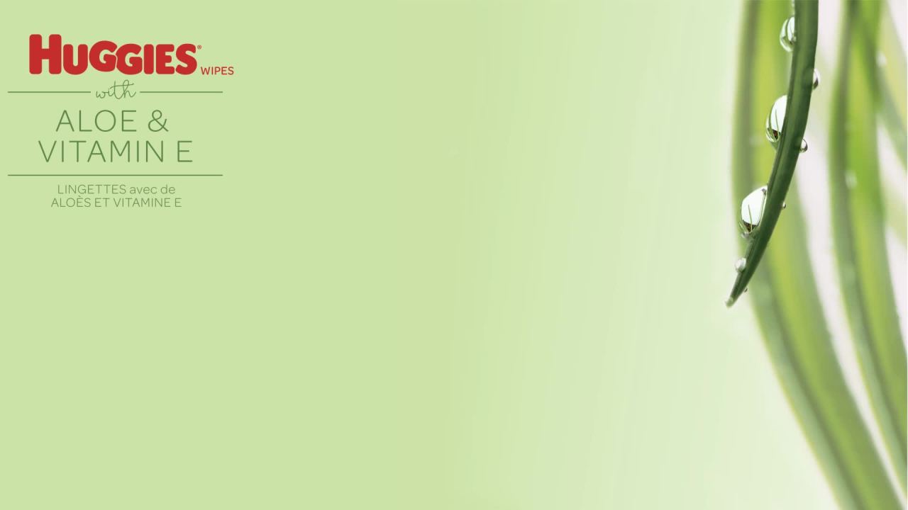 thumbnail video image 2 of Huggies Wipes with Aloe & Vitamin E, Unscented, 3 Flip-Top Packs, 168 Total Count (Select for More), 2 of 9