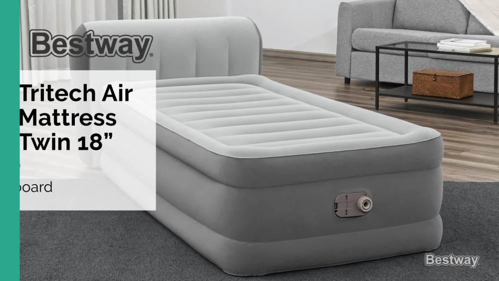 Bestway Headboard 18" Twin Air Mattress with Builtin Pump