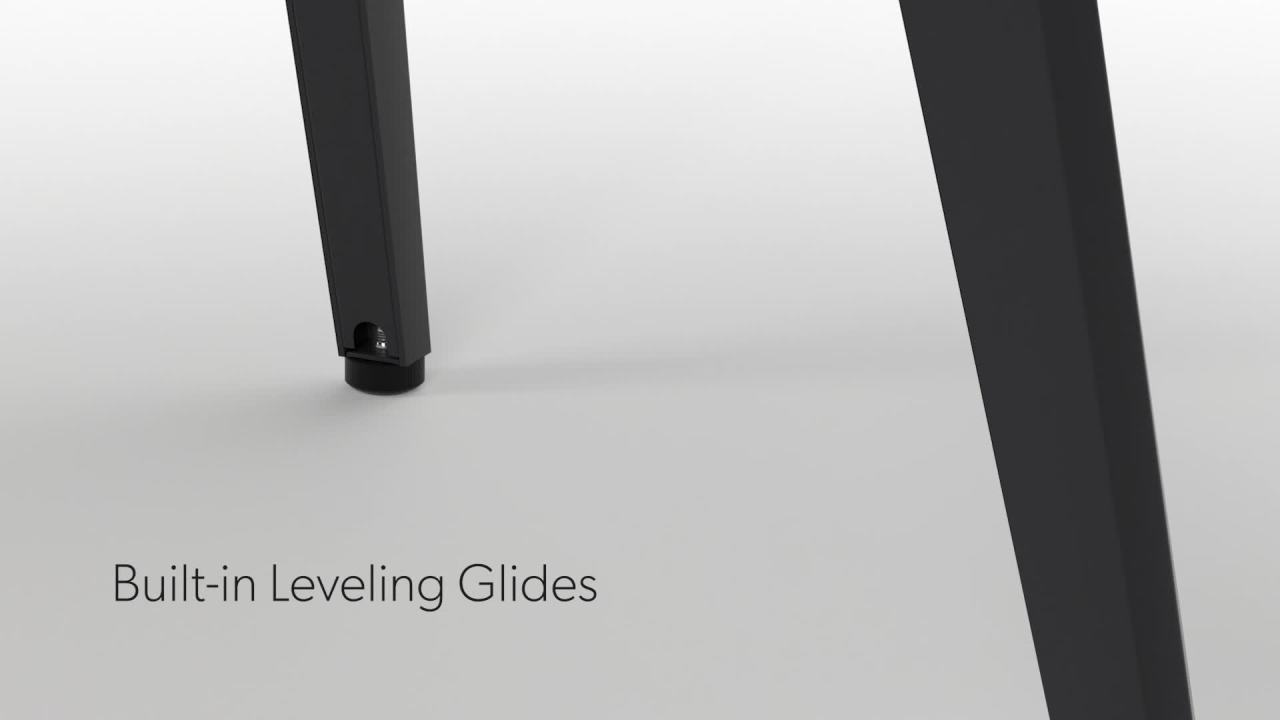 thumbnail video image 2 of HON Basyx 55” Commercial-Grade Executive Desk, Angled Metal Legs, in White/White (BSX55MPLWWH), 2 of 17