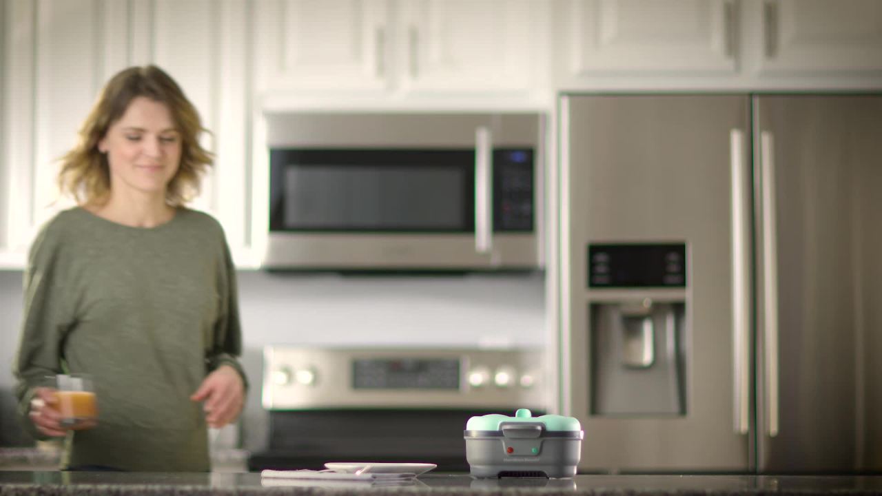 thumbnail video image 2 of Hamilton Beach Egg Bites Maker & Egg Cooker, 2 Egg Capacity, Mint, 2 of 11