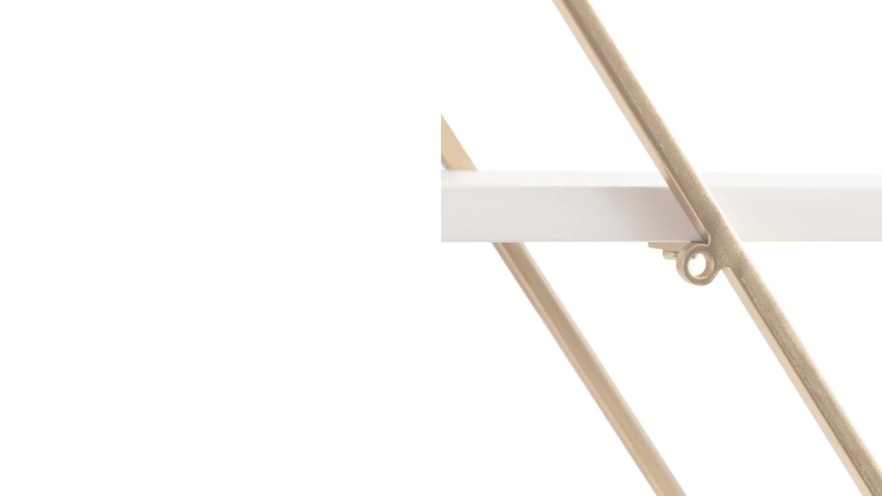 thumbnail video image 2 of Kate and Laurel Daxton Modern Wood and Metal Diamond Wall Shelf, 31 x 8 x 31, White and Gold, Glam Geometric Wall Organization for Bathroom Storage or Living Room Display, 2 of 10