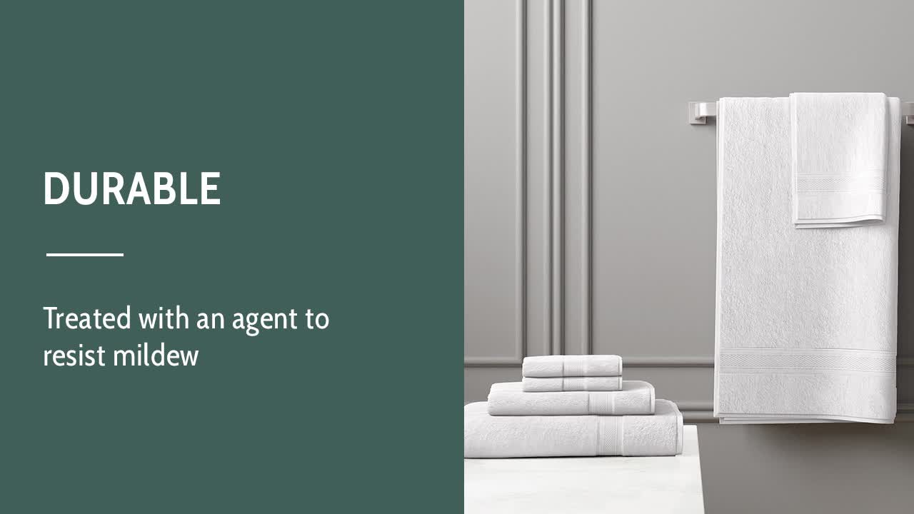 thumbnail video image 2 of Seed & Stone Ultra-Soft 30% Recycled Cotton Bath Towels, 100% Cotton, 6-Piece Towel Set, White, 2 of 12