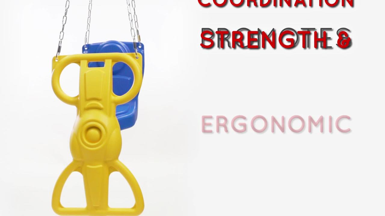 thumbnail video image 2 of Swing-N-Slide Wind Rider Glider Swing with Chains for Backyard, Blue and Yellow, 2 of 4