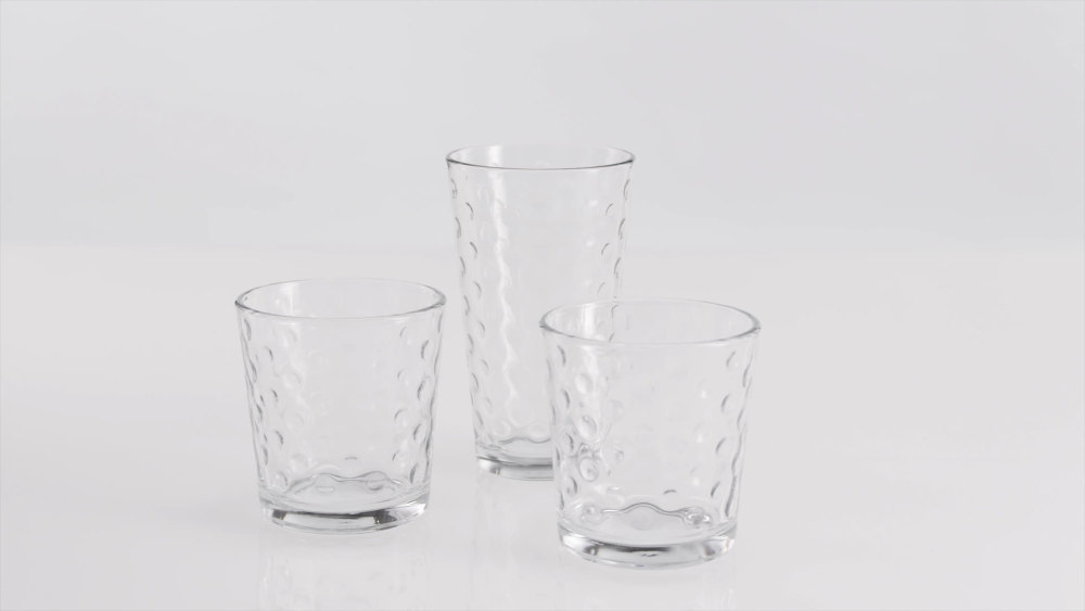 Libbey Awa Tumbler and Rock Glasses Drinking Set, Elegant Polka Dot