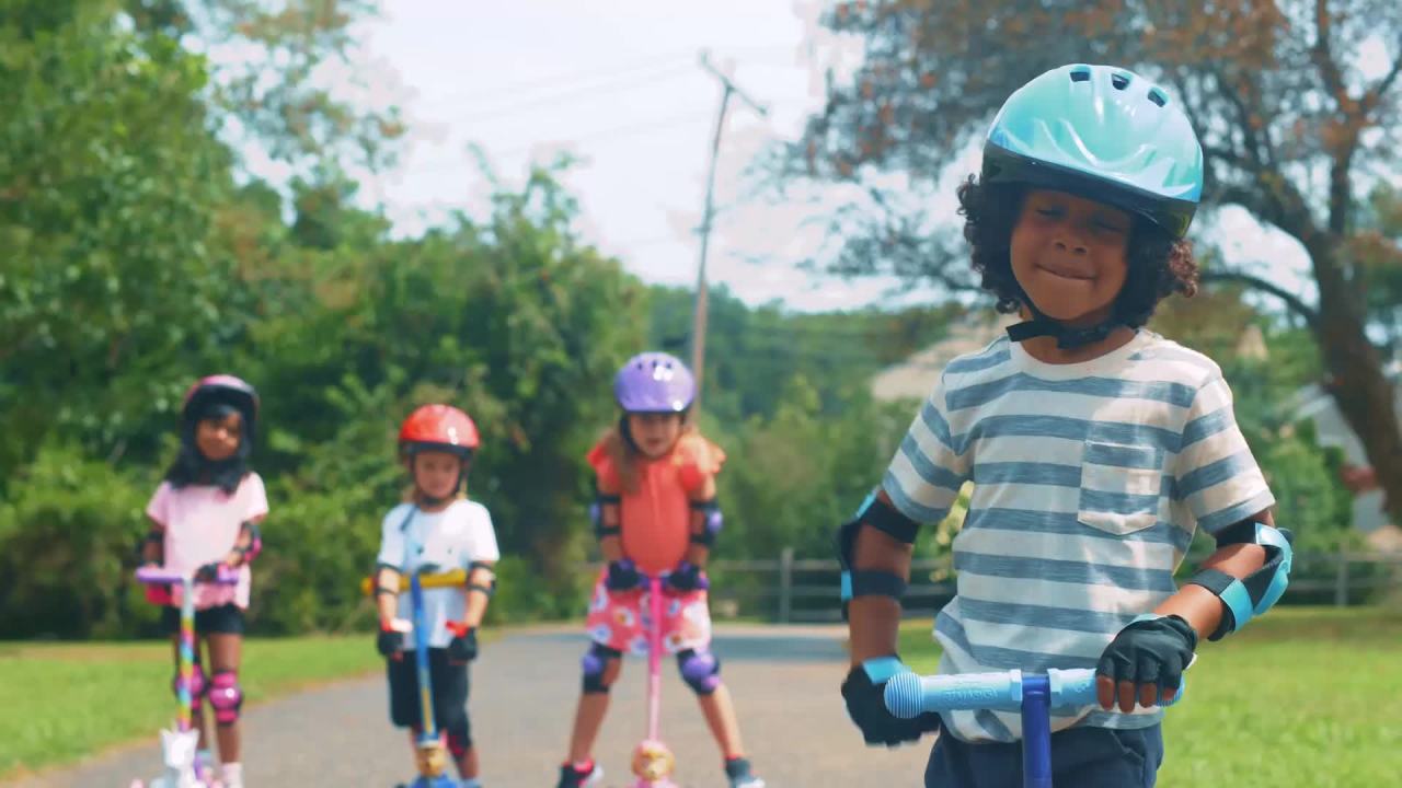 thumbnail video image 2 of PJ Mask Catboy 3D Scooter with 3 Wheels Tilt and Turn- Blue, For Boys and Girls Ages 3+, Max Weight 75lbs, Foot-Activated Brakes, 2 of 14