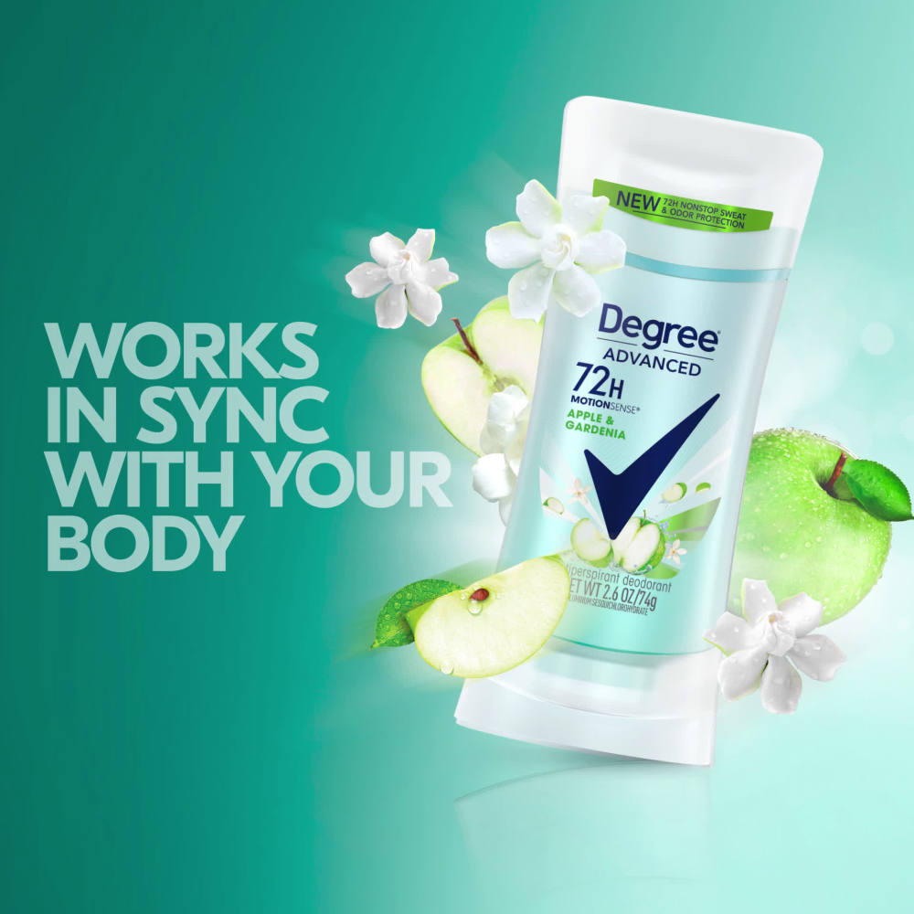 Degree Advanced Antiperspirant Deodorant 72 Hour Sweat And Odor Protection Apple And Gardenia
